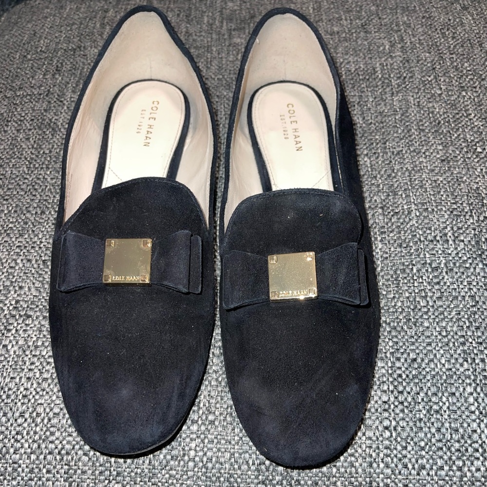 Cole Haan 91/2 black suede flats never worn outside